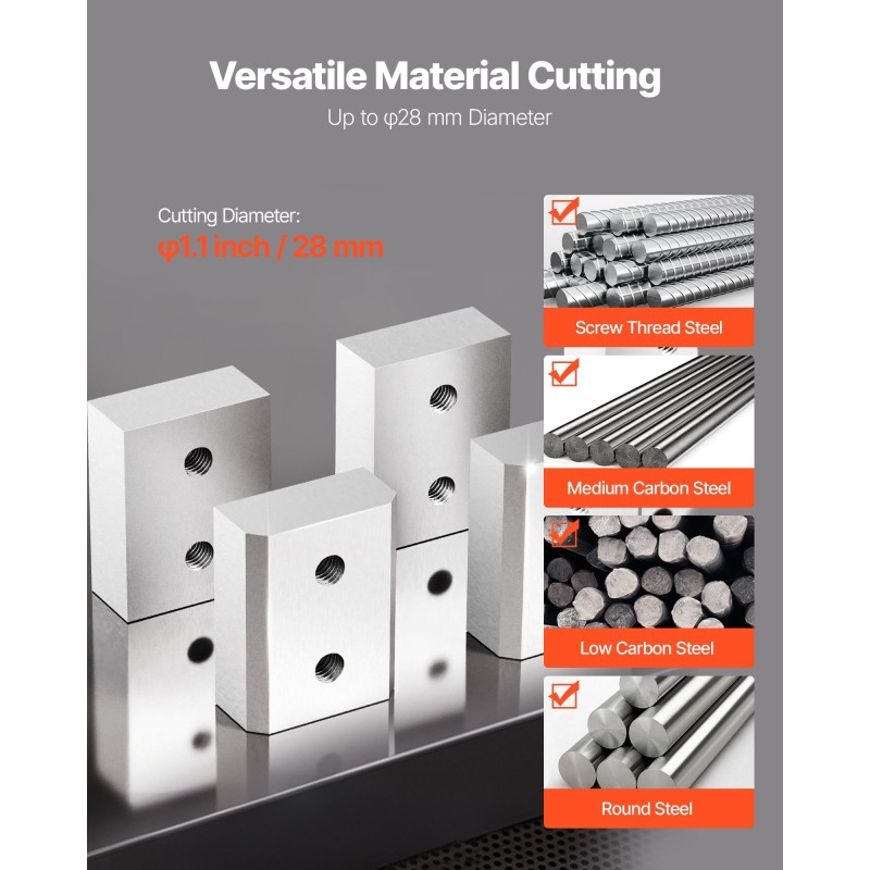 Vaihtoleukaterät 3 paria 28 mm raudoitusleikkuriin Cr12MoV-korkeakovuusteräs kaksipuoliset asennussarja mukana