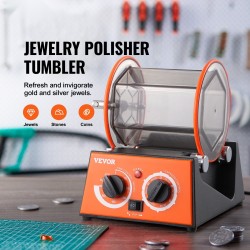 Pyörivä rumpukiillotuskone 3 kg rummulla koruille kiville ja pienosille