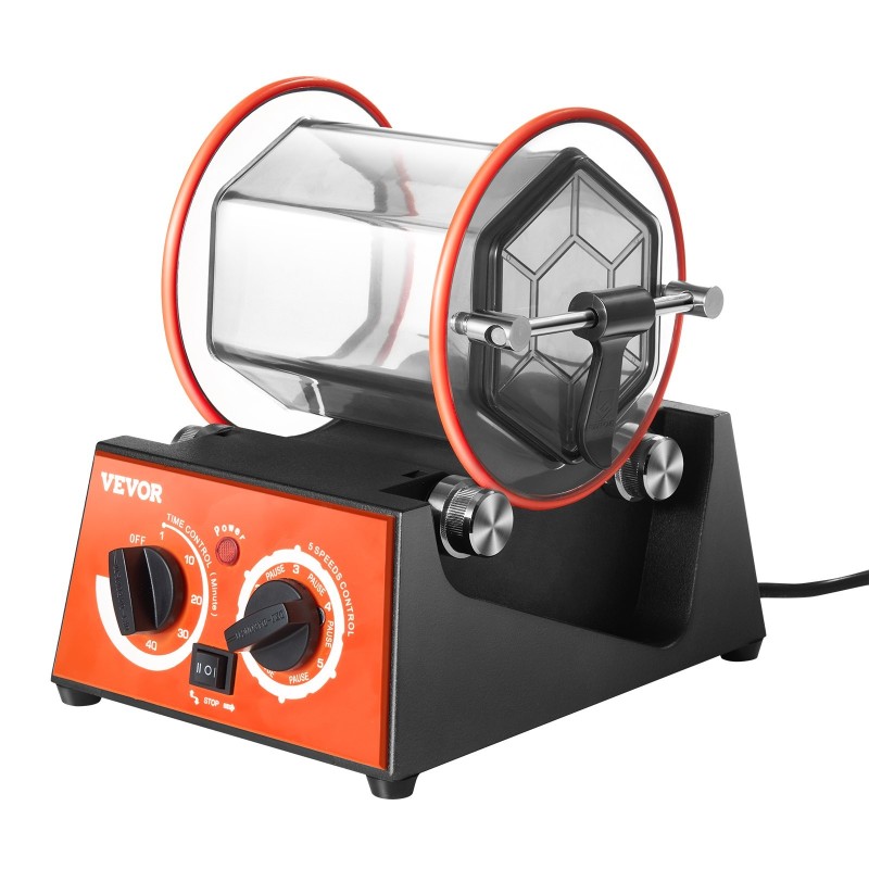 Pyörivä rumpukiillotuskone 3 kg rummulla koruille kiville ja pienosille