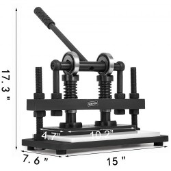 Manuaalinen nahkaleikkuri ja prässikone mangaaniterästä 260 x 120 mm enintään 10 mm