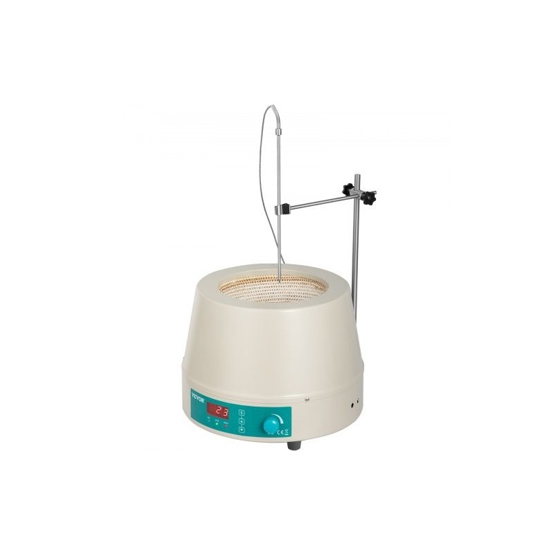 Lämmityskuori magneettisekoittimella 2000 ml pyöreäpohjaisille keittopulloille digitaalinen lämpötilansäätö 600 watin teho