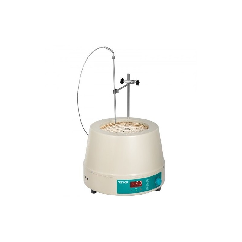 Lämmityskuori magneettisekoittimella 2000 ml pyöreäpohjaisille keittopulloille digitaalinen lämpötilansäätö 600 watin teho