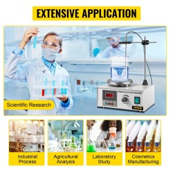 Magneettisekoittaja lämpölevyllä ruostumatonta terästä 1000 ml 2000 kierrosta minuutissa digitaalinen näyttö
