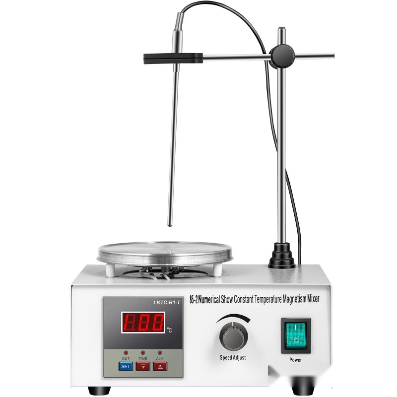 Magneettisekoittaja lämpölevyllä ruostumatonta terästä 1000 ml 2000 kierrosta minuutissa digitaalinen näyttö