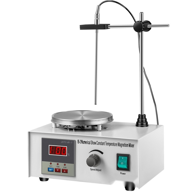 Magneettisekoittaja lämpölevyllä ruostumatonta terästä 1000 ml 2000 kierrosta minuutissa digitaalinen näyttö
