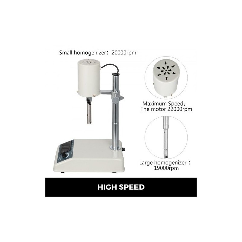 Laboratoriohomogenisaattori 200 wattia digitaalinen näyttö ruostumaton teräs 22000 kierrosta minuutissa kahdeksan lasia
