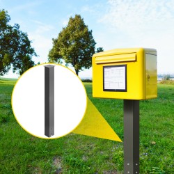 Postilaatikkotolppa Q235-teräs 109,5 cm korkea musta pulverimaalattu sisältää kiinnitystarvikkeet