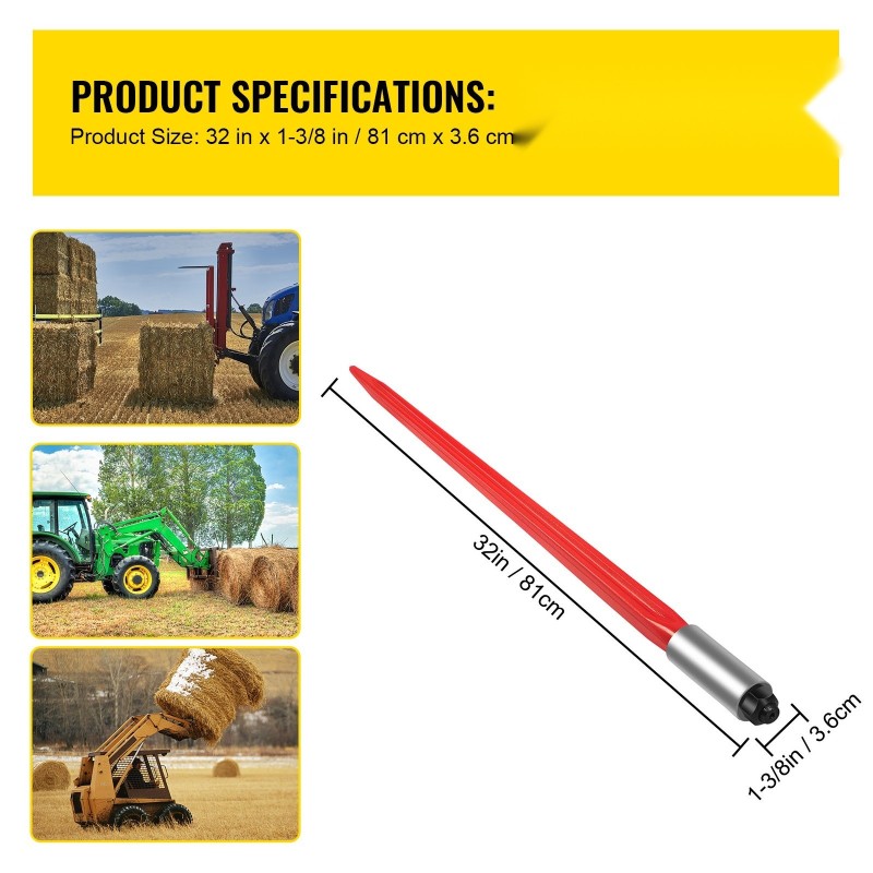 Pyöröpaalinkärki 81 cm jousiteräs 612 kg kantokyky punainen hylsy neliövarsi