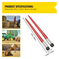 Paripiikkinen paalipiikkisetti 2 kpl jousiterästä 99 cm 1360 kg