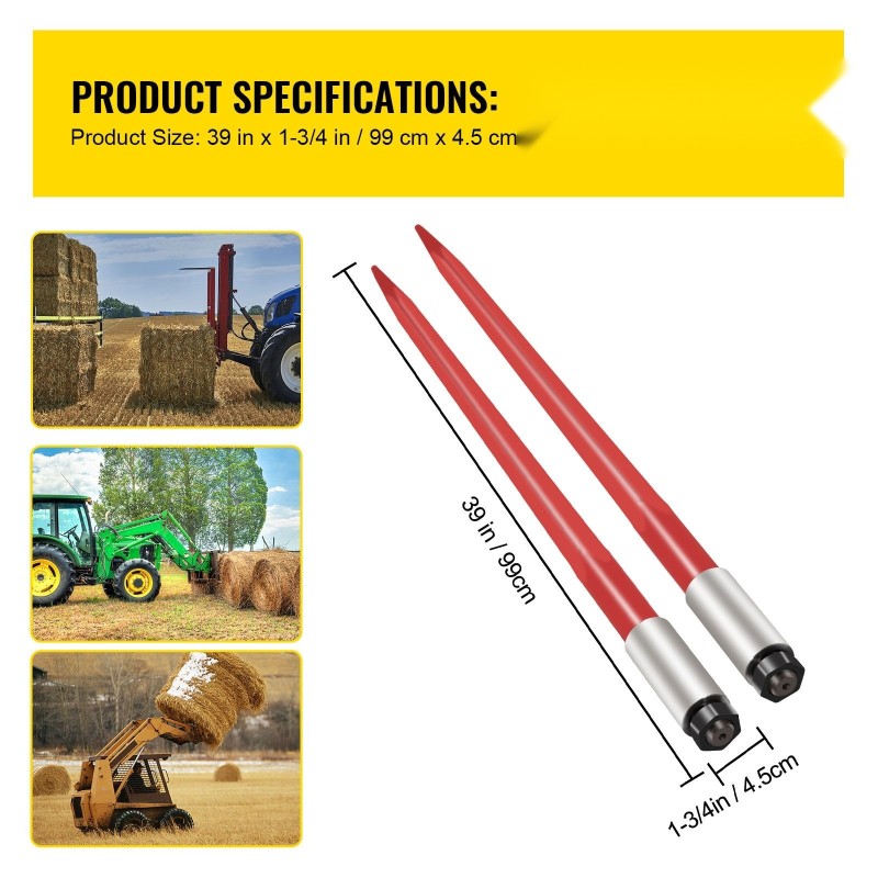 Paripiikkinen paalipiikkisetti 2 kpl jousiterästä 99 cm 1360 kg