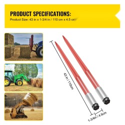 Paalipiikkipari jousiterästä 110 cm 1360 kg kantavuus punainen