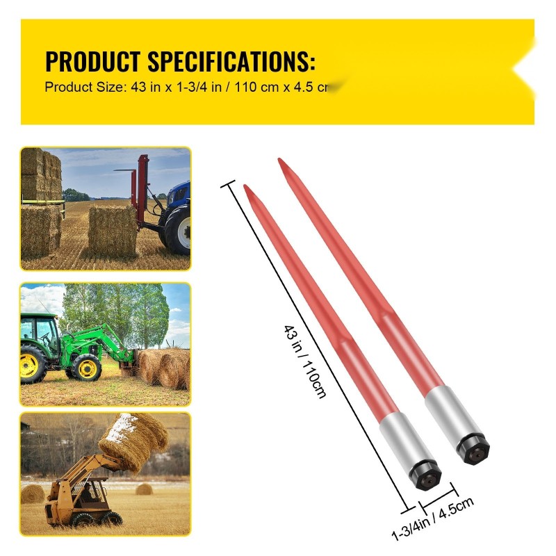 Paalipiikkipari jousiterästä 110 cm 1360 kg kantavuus punainen