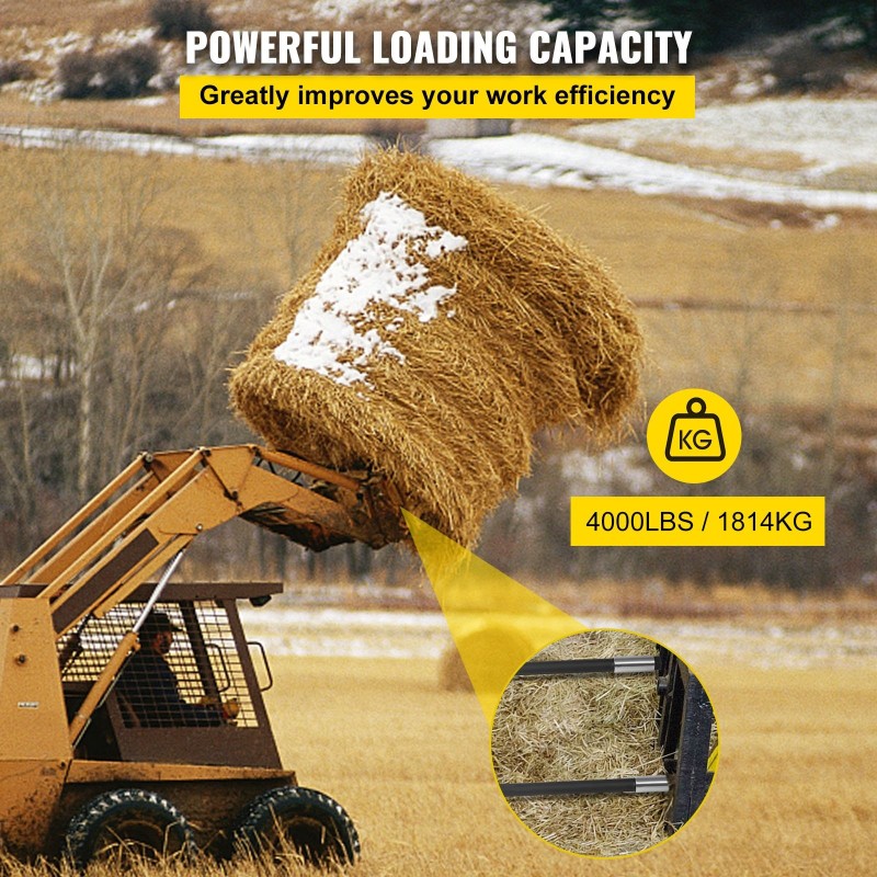 Pyöröpaalin 49 tuuman jousiteräksiset piikit kaksi kappaletta mustat 1814 kilogramman kantavuus