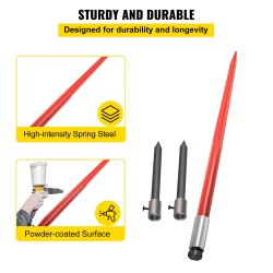 Pyöröpaalipiikki jousiteräs 125 cm neliövarsi 1360 kg kantavuus 2 tukipiikkiä