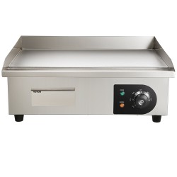 Sähköinen tasogrilli 3000 W 540x300 mm rautalevy ruostumaton teräsrunko pöytämalli ammattikeittiöihin