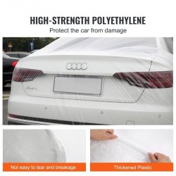 Auton kertakäyttöinen läpinäkyvä suojapeite matalatiheyksinen polyeteenimuovi 3,8 x 6,6 m 10 kpl