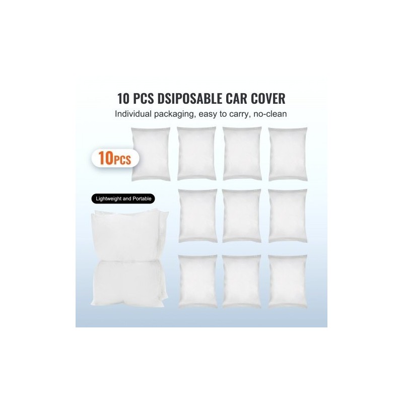 Auton kertakäyttöinen läpinäkyvä suojapeite matalatiheyksinen polyeteenimuovi 3,8 x 6,6 m 10 kpl