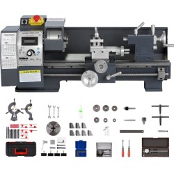 Pöytämallinen metallisorvi valurautarunko 210/400 mm 1100W MT5-kara 4-leukaistukka