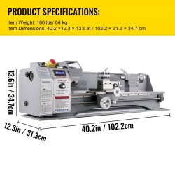 Metallisorvi valurautarunko 1100W 220x750 mm säädettävä nopeus 50–2250 3-leukainen MT5 MT2