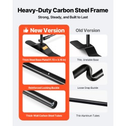 Banneritaustateline alumiinirunkoinen musta säädettävä leveys 170–300 cm korkeus 110–240 cm kantolaukku