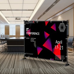 Taustabanneriteline alumiinirunko säädettävä 1,1–2,4 m korkeus 4 kpl pakkaus