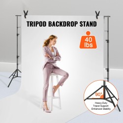 Taustateline metallinen kaksoisjalustatuki säädettävä korkeus ja leveys kuusi puristinta kuljetuslaukku