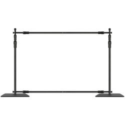 Taustatelinpakkaus hiiliteräspohjalla 10x10 jalkaa säädettävä korkeus 6 puristinta kantolaukku