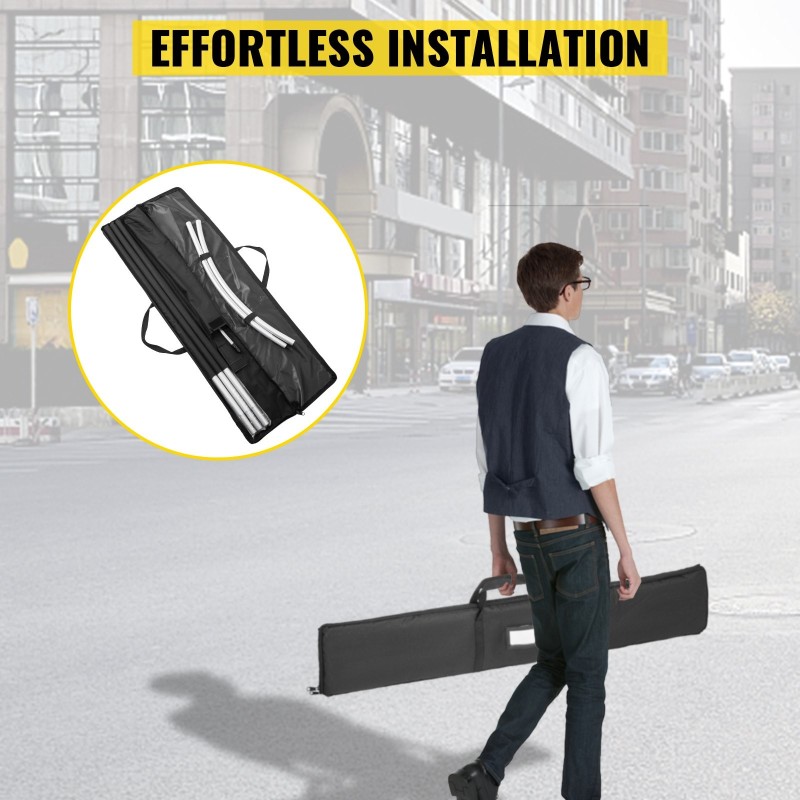 Mainoslipputangot anodisoitua alumiiniseosta 4,3 m 30 kpl maapiikeillä kantopusseilla