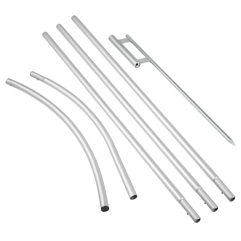 Mainoslipputangot anodisoitua alumiiniseosta 4,3 m 30 kpl maapiikeillä kantopusseilla