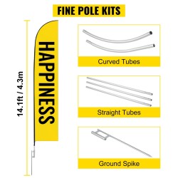 Mainoslipputanko anodisoitua alumiinia 4,3 m 6 sarjaa maapiikeillä
