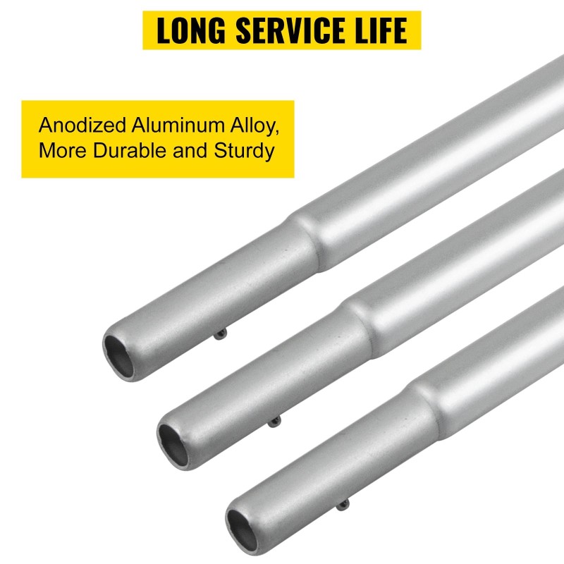 Mainoslipputanko anodisoitua alumiinia 4,3 m 6 sarjaa maapiikeillä