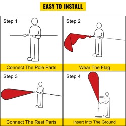 Mainoslipputankosetti 10 kpl höyhenlippuja eloksoitu alumiini 4,3 m maapiikeillä