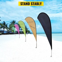 Mainoslipputankosetti 10 kpl höyhenlippuja eloksoitu alumiini 4,3 m maapiikeillä