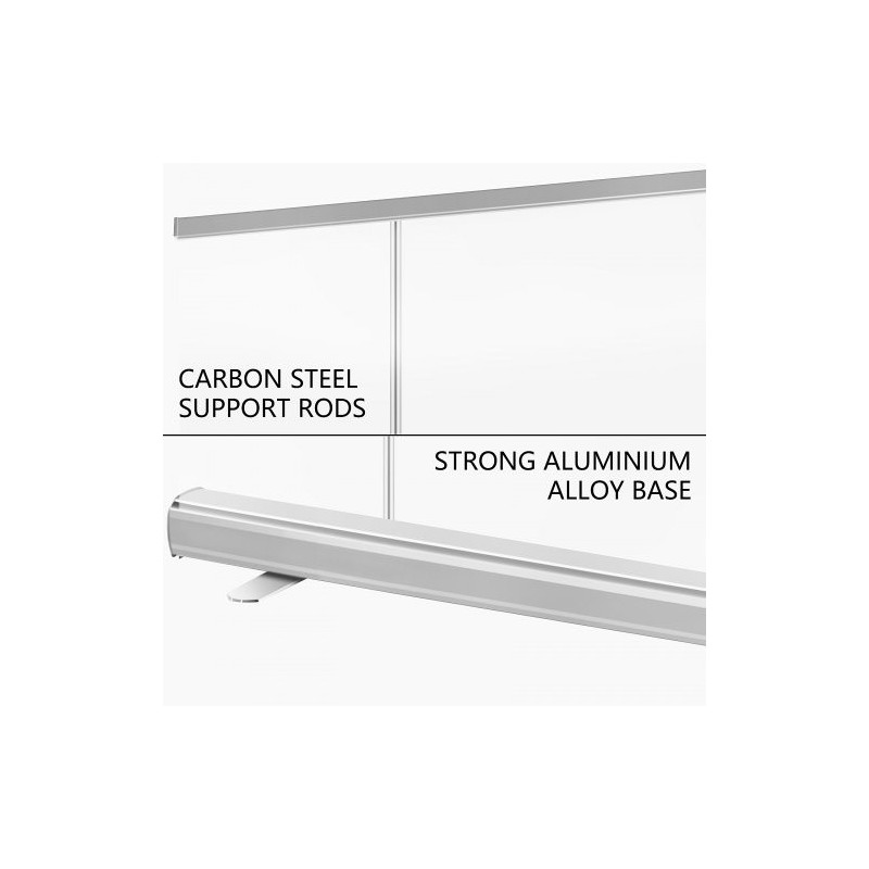 Lattialla seisova rullattava suojaseinä PET-kalvo alumiinijalusta 121x200 cm