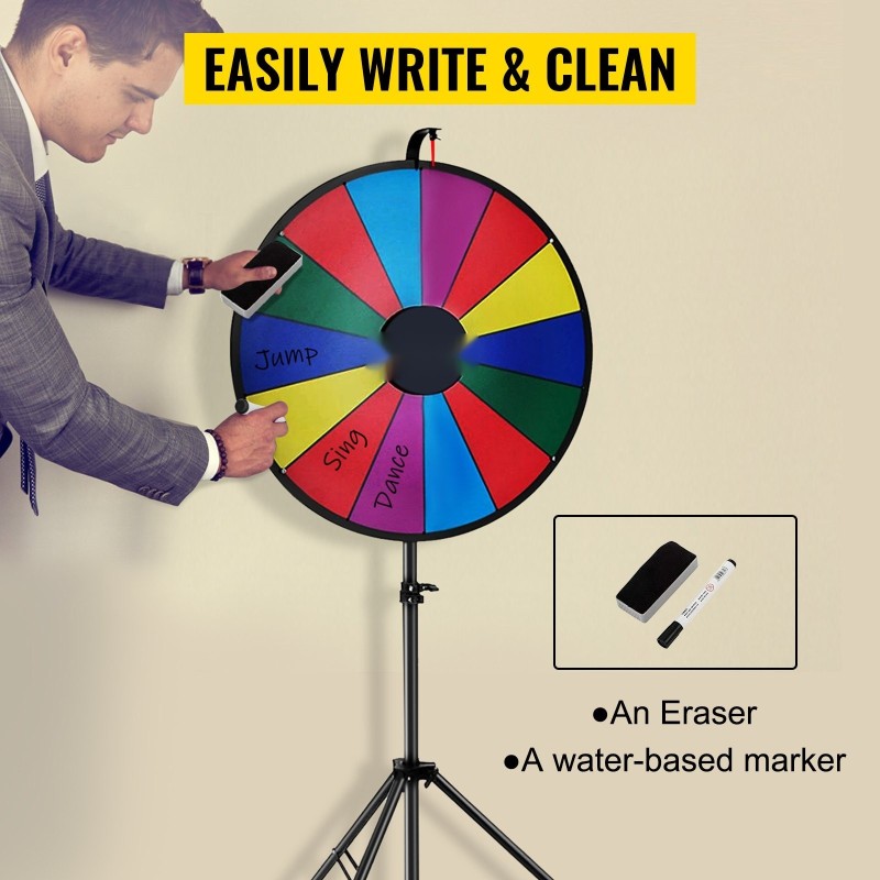 Onnenpyörä 18 tuumaa kolmijalkatelineellä 14 muokattavaa sektoria kuivapyyhittävä pinta