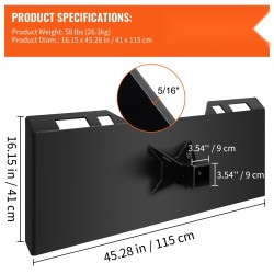 Kiinnityslevy liukuohjatuille kuormaajille 50-luokan teräs 6 mm paksu 45 tuuman sisäleveys