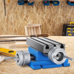 Ristisyöttöpöytä valurautarunko 185 x 100 mm pora ja jyrsinkoneisiin 30 kg kantavuus