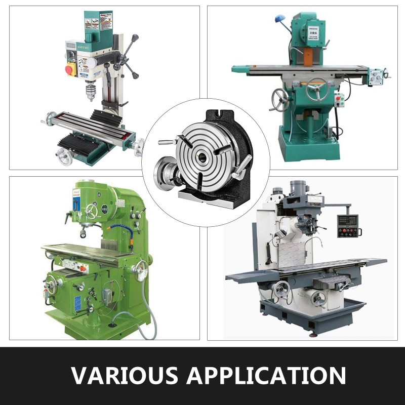 Pyöröpöytä 200 mm HT200 valurauta 3-urainen MT-3 horisontaaliseen ja vertikaaliseen käyttöön