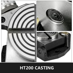 Pyöröpöytä jyrsimelle 100 mm HT200-valurauta 4-urainen pysty- ja vaakakäyttöinen