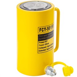 Hydraulinen sylinteritunkki yksitoiminen 50 tonnin kapasiteetti 150 millimetrin isku metallirunkoinen