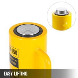 Hydraulinen yksitoiminen sylinteritunkki metallirunko kaksikymmentä tonnia iskunpituus sataviisikymmentä millimetriä