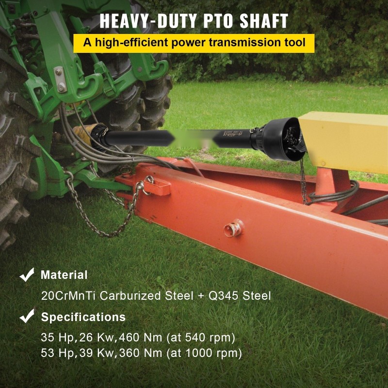 Voimanulosottoakseli T4 sarja karkaistu teräs 1000–1400 mm 6-urainen 1,375 tuuman musta