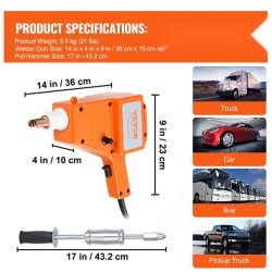 Nastapistehitsauspaketti 800 VA ABS-muovikuori kuparielektrodeilla 2.0 ja 2.5 mm nastoilla