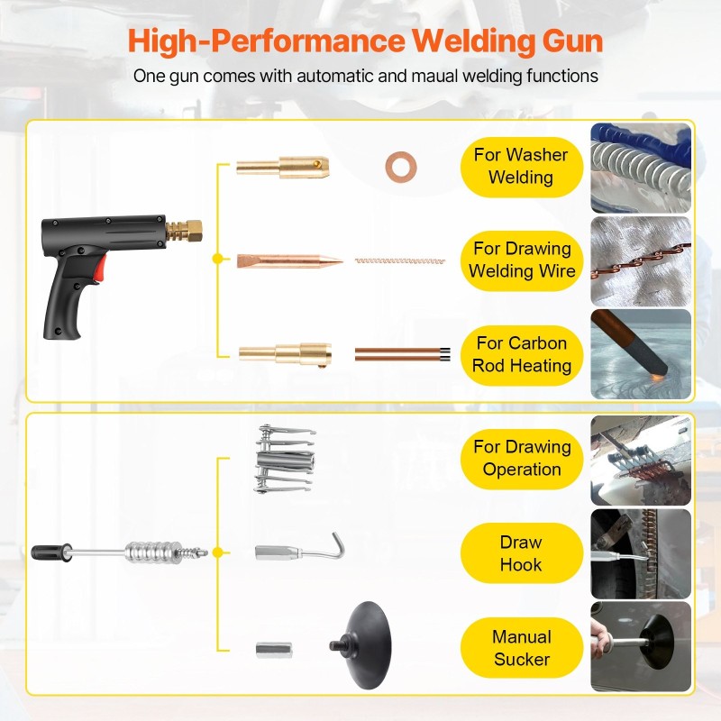 Pistehitsauslaite 220V 3kW vetovasara ja lisävarustesetti autojen lommojen oikaisuun