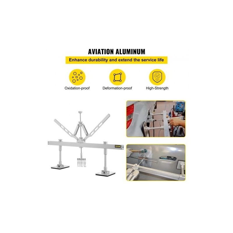 Lommonoitinvipu alumiiniseosta 110 cm kaksivartinen autokorin oikaisuun säädettävillä tukijaloilla