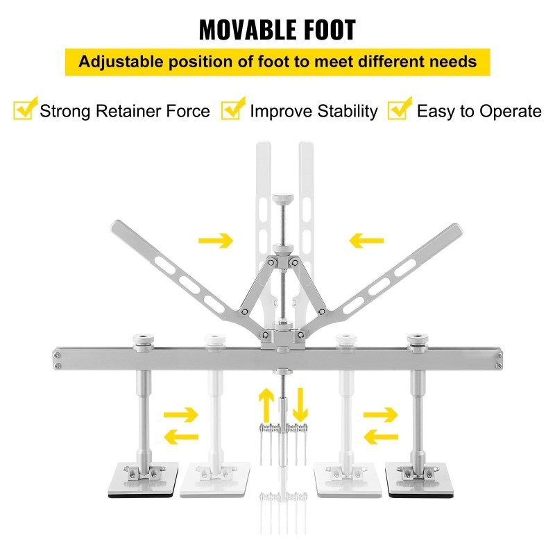Peltivahinkojen oikaisuvipu alumiiniseos 75 cm säädettävä kääntötuki 6 koukkua