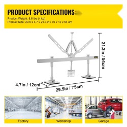 Peltivahinkojen oikaisuvipu alumiiniseos 75 cm säädettävä kääntötuki 6 koukkua