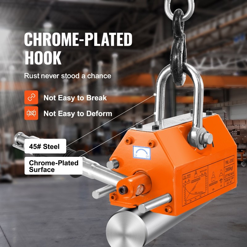 Magneettinostin pysyvä N42-neodyymi teräs 2000 kg turvakerroin 2,5 teräslevyille