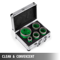 Timanttireikäsahasarja 5-osainen M14 22/35/40/50/65 mm laatoille kuivaporaukseen marmoriin graniittiin lasiin