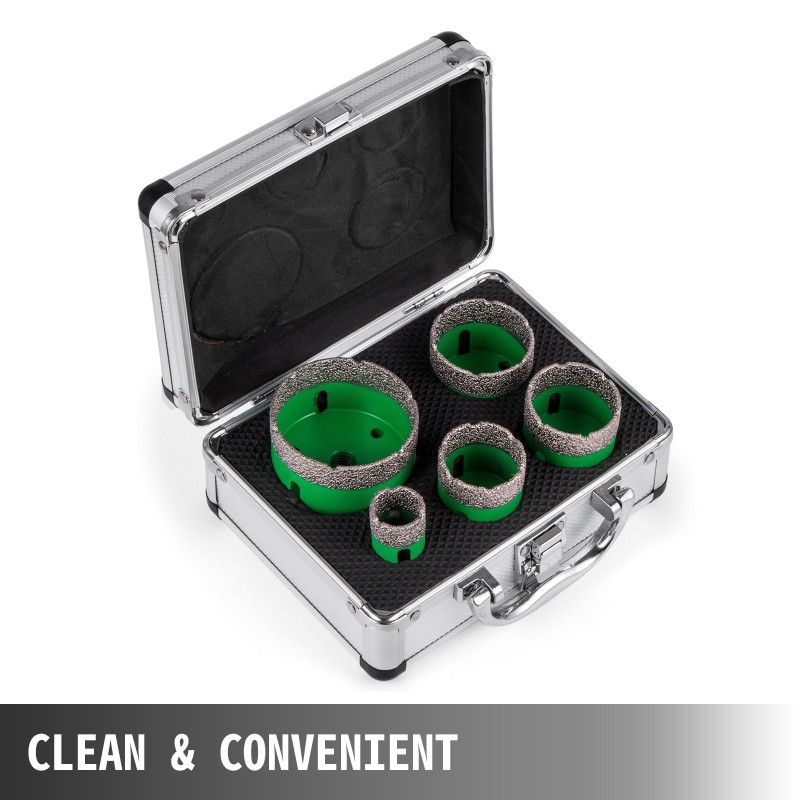 Timanttireikäsahasarja 5-osainen M14 22/35/40/50/65 mm laatoille kuivaporaukseen marmoriin graniittiin lasiin